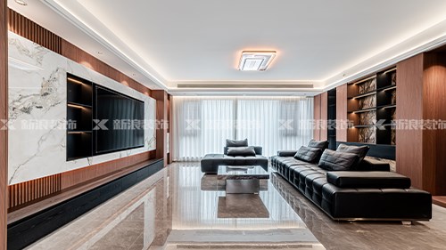 140㎡意式輕奢美學 木紋巖板碰撞高定質感|長沙全屋整裝